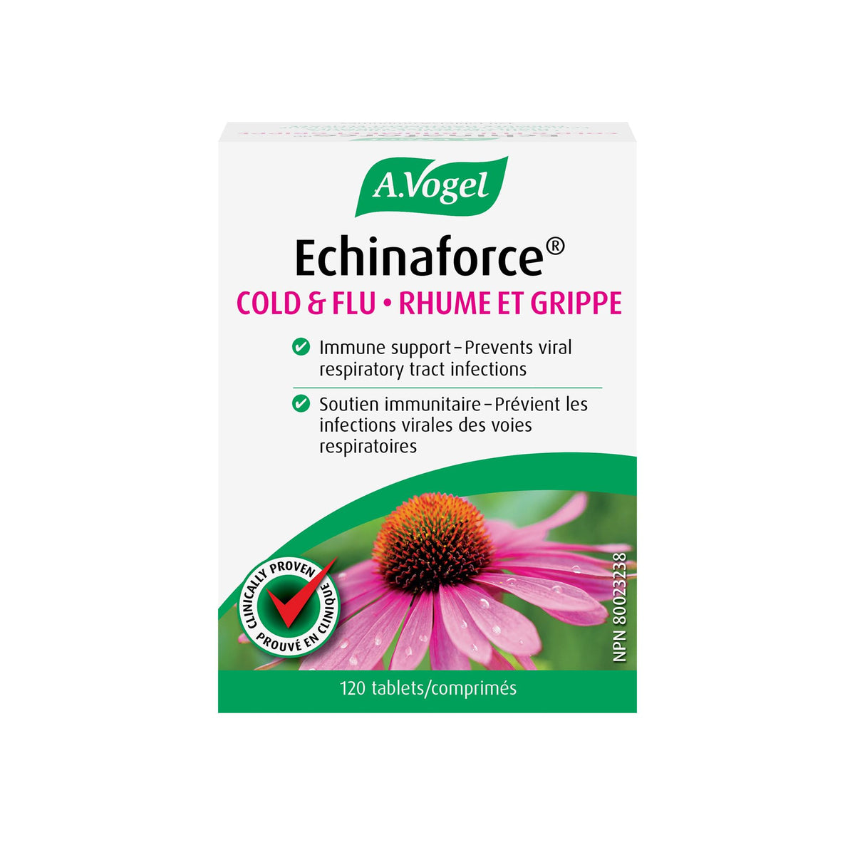 A.Vogel Echinaforce Echinacea Chewable Tablets - Organic Echinacea Supplement - Relieves Cold and Flu Symptoms by Strengthening the Immune System - Gluten & Sugar Free - Children 2+ - 120 Tabs