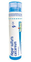 Boiron Hepar sulfuris calcareum 9ch,Homeopathic medicine. Each tube contains 4 g (approximately 80 pellets)