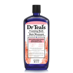 Dr Teal's Foaming Bath with Pure Epsom Salt, Pink Himalayan Salt, Restore & Replenish with Pink Himalayan Salt & Essential Oils, 34 fl oz (Packaging May Vary)