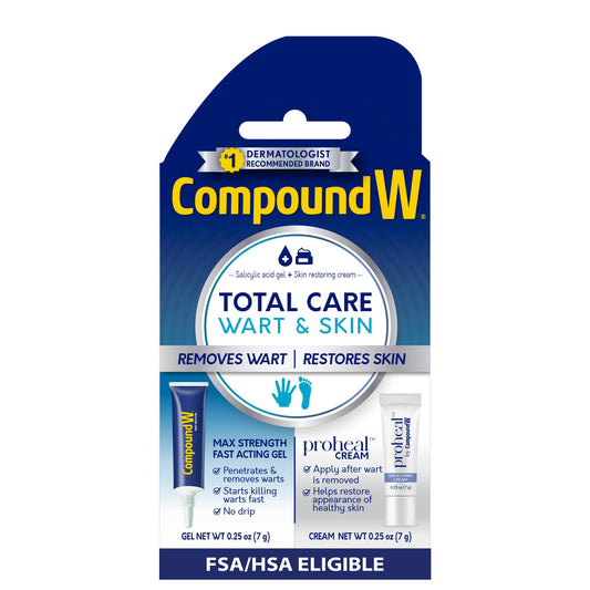 Compound W Total Care Wart Remover Kit with Salicylic Acid Gel & Skin Restoring Proheal Cream, 0.25 Ounces Each, Complete Kit to Remove Warts and Nourish Skin