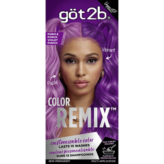 Got2b Color Remix, Customizable Semi-Permanent Hair Color, Purple Punch 094, 1 Pack/50 ml