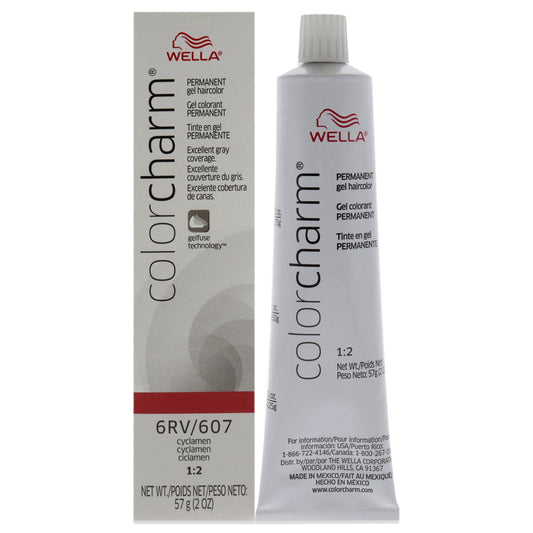 COLORCHARM Permanent Gel| Hair Color for Gray Coverage| 6RV Fiery Red| 2 Fl oz.