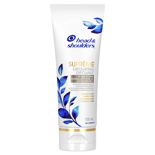 Head & Shoulders Exfoliating Scalp Scrub Treatment, Supreme, Infused with Vitamin E & Argan Oil, 100 mL
