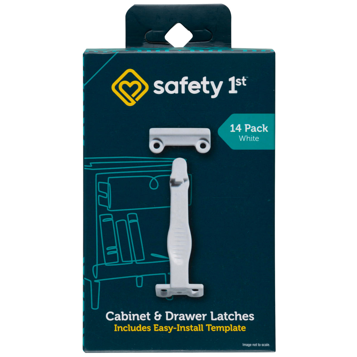 Safety 1st Wide Grip Cabinet and Drawer Latches - 14 Pack, White