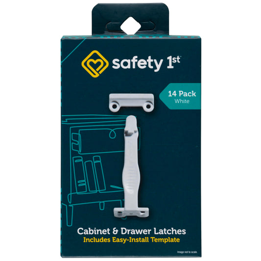 Safety 1st Wide Grip Cabinet and Drawer Latches - 14 Pack, White