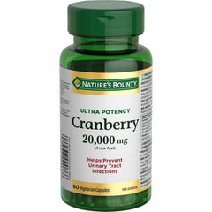 Nature's Bounty Cranberry Ultra Potency 20000mg, 60 Vegetarian Capsules