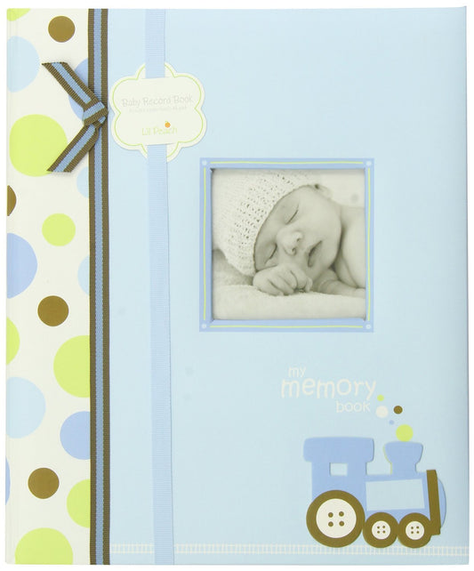 Lil Peach Train Baby Five Year Memory Book Photo Journal, Cherish Every Precious Moment Of Your Babys First Years, Blue