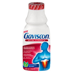 Gaviscon Liquid Extra Strength Antacid - 340 ml - Antacid Liquid for Day and Night Heartburn Relief, Acid Reflux and GERD Relief, Icy Mint- Free of Aluminum, Lactose and Gluten