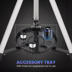 Telescope for Adults, 70 mm Aperture 400 mm Refractor Telescope with 40X/16X, Adjustable Tripod, Bag, White