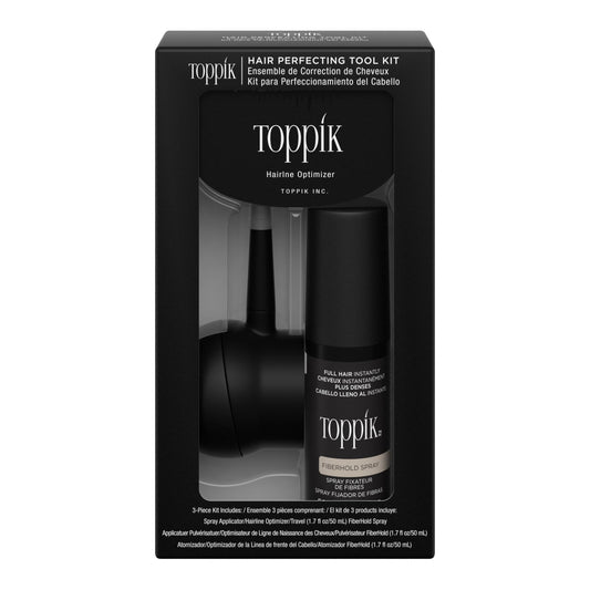 TOPPIK Tool Kit with Spray Applicator, Hairline Optimizer and FiberHold Spray, 3-Piece Set, 50 ml