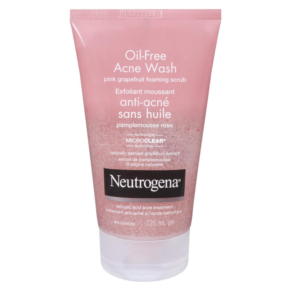 Neutrogena Acne Exfoliating Face Scrub, Pink Grapefruit Salicylic Acid Acne Treatment, One Pack, 125 mL