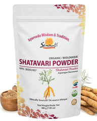 Sewanti Ayurvedic Organic Shatavari Powder - Gluten Free Ayurvedic Herb - Natural Adaptogen for Energy & Vitality - Promotes Resilience & Overall Wellness - 200g