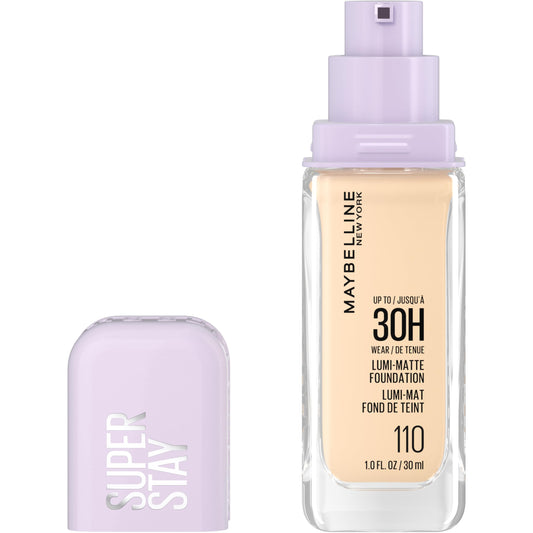 Maybelline New York Super Stay Lumi Matte Foundation, Up to 30H Wear, Luminous Matte, Buildable Coverage, Amino Acids, 110, 30 ml