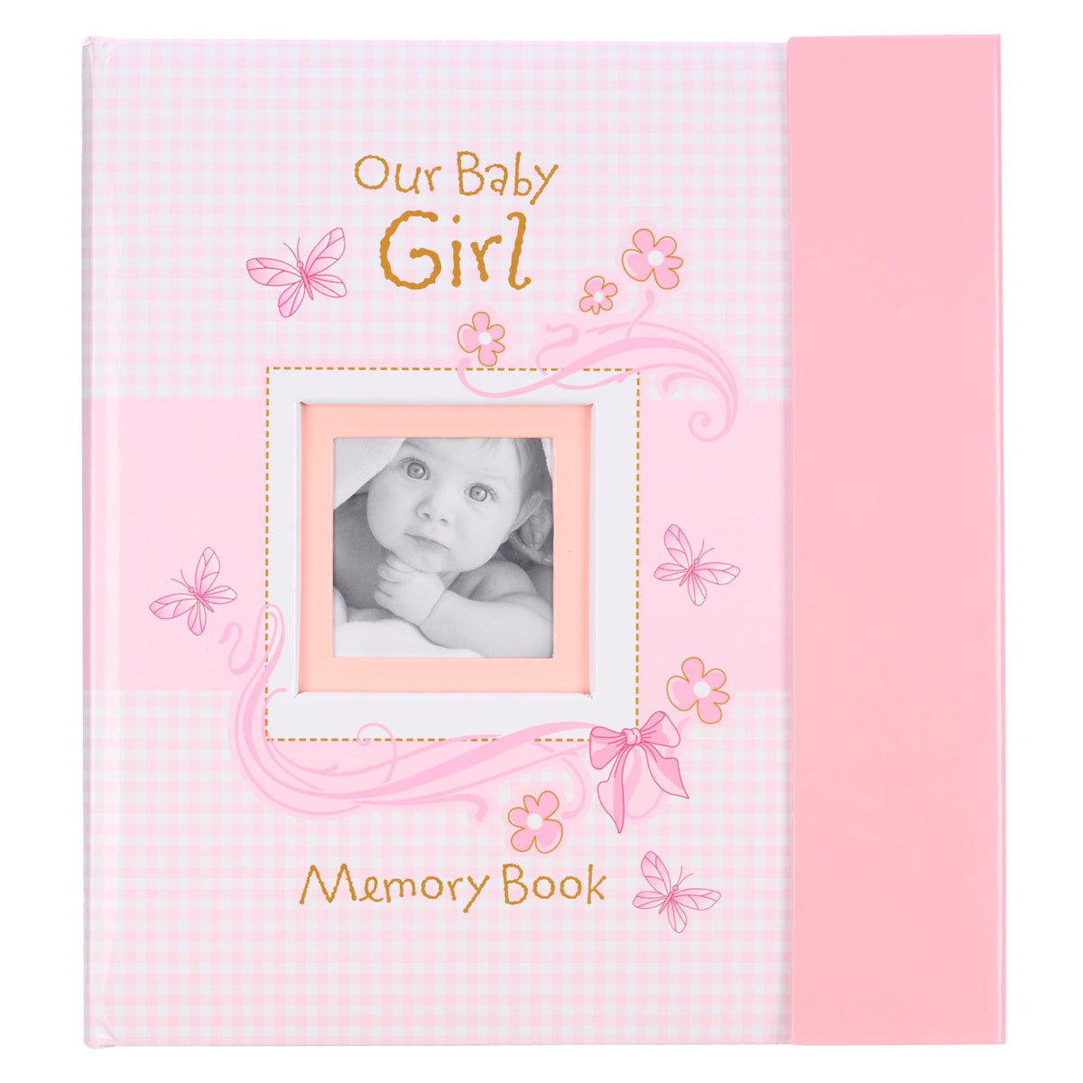 Christian Art Gifts Girl Baby Book of Memories Pink Keepsake Photo Album Our Baby Girl Memory Book Baby Book with Bible Verses, the First Year