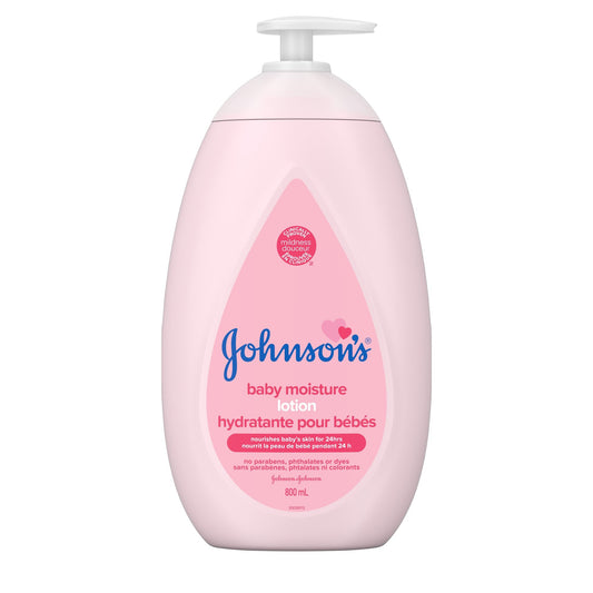 Johnson's Moisturizing Mild Pink Baby Lotion with Coconut Oil for Delicate Baby Skin, Paraben-, Phthalate- & Dye-Free, Hypoallergenic & Dermatologist-Tested, Baby Skin Care 800ml