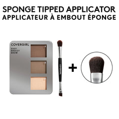 COVERGIRL - Easy Breezy Brow Powder Kit, three shades brow definer, professional double-ended angled brush, effortless, 100% Cruelty-Free