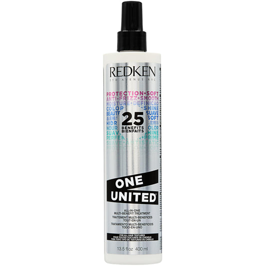 Redken One United Leave In Conditioner, Detangler Spray, Multi-Benefit Hair Treatment, Nourishes, & Smooths Frizz, Heat Protection Spray for Blow Dry & Styling, For All Hair Types, Paraben Free