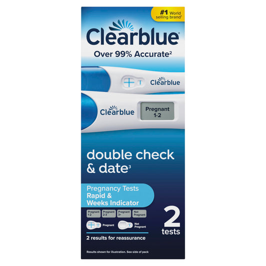 Clearblue Pregnancy Test Double-Check & Date Combo Pack, 2 Tests (1 Digital, 1 Visual)