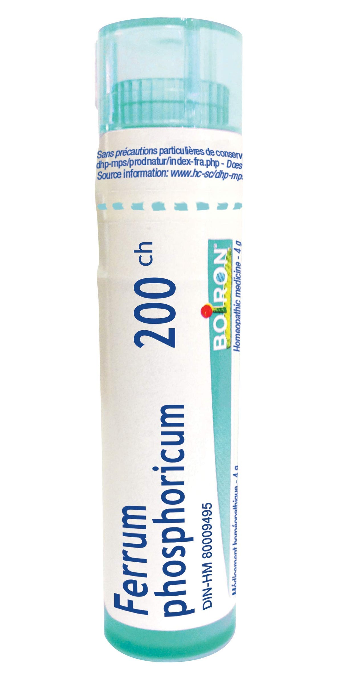 Boiron Ferrum phosphoricum 200ch,Homeopathic medicine. Each tube contains 4 g (approximately 80 pellets)