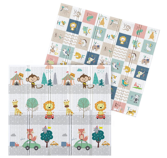 Lennox Furniture Foldable Play Mat, Thick Portable Mat Waterproof Reversible Double-Sided Kids Playmat Anti-Slip with Travel Bag (200X150X1CM)
