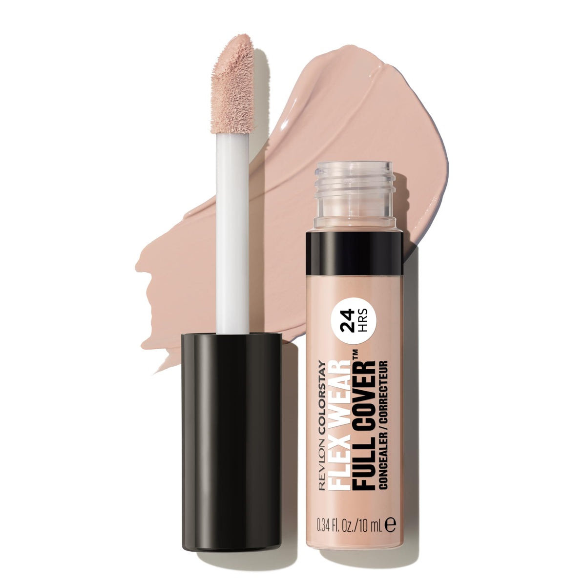 Revlon ColorStay Flex Wear, Full Cover Non-Creasing Concealer, Infused with Hyaluronic Acid & Vitamin E, Flexible Longwear, 010 Vanilla, 0.34 fl oz/ 10ml