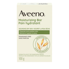 Aveeno Moisturizing Bar, Colloidal Oat, Cleanser, Non-Comedogenic, Fragrance Free, Gentle, with rich skin conditioners, 100 grams