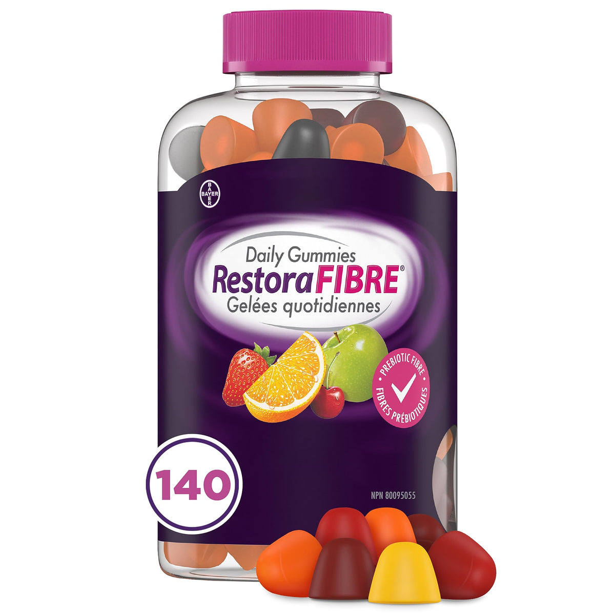 RestoraLAX RestoraFIBRE Daily Prebiotic Fibre Gummies - Fibre Supplements For Men And Women, Naturally Sourced Inulin, Promotes Regularity And supports Healthy Digestive system, Gentle Constipation Relief For Adults, 140 Count