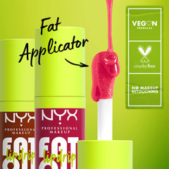 NYX Professional Makeup Lip Gloss, High Shine, Non-Sticky FInish, 12 Hours Hydrating, Fat Applicator, With Squalane, Raspberry and Cloudberry Oils, Fat Oil Lip Drip, Shade: SUPERMODEL (Pink)