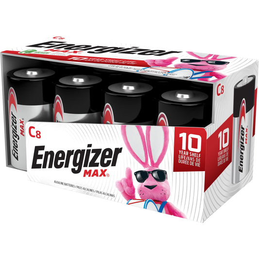 Energizer C Batteries, Max C Cell Battery Premium Alkaline, 8 Count