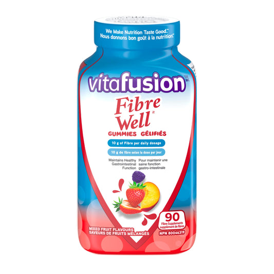 Vitafusion Fibre Well Adult Supplement Gummies - 10g of Fibre, Maintains Healthy Gastrointestinal Function, 22-day Supply - 90 Count