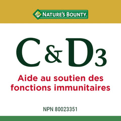 NATURE'S BOUNTY Vitamins C & D3, Supports Immune Function, Provides Antioxidants, Supports Development & Maintenance Of Bones, Cartilage, Teeth & Gums, Helps Metabolize Nutrients, Softgels, 157.1 g