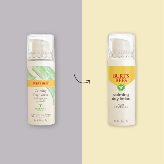 Burt's Bees Sensitive Hydrating Gentle Daily Face Cream Moisturizer Face Lotion for Sensitive Skin with Aloe and Rice Milk, 98.9% Natural Origin, Developed with Dermatologists, 51g