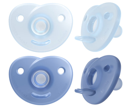 Philips Avent Soothie Heart Pacifier 0-3m, Blue/Light Blue, 4 pack, SCF099/41