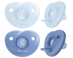 Philips Avent Soothie Heart Pacifier 0-3m, Blue/Light Blue, 4 pack, SCF099/41