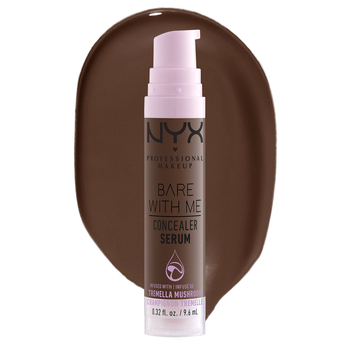 NYX PROFESSIONAL MAKEUP, Bare With Me, Serum Concealer, 24HR Hydration, Vegan Formula - 13 Deep, 9.6mL