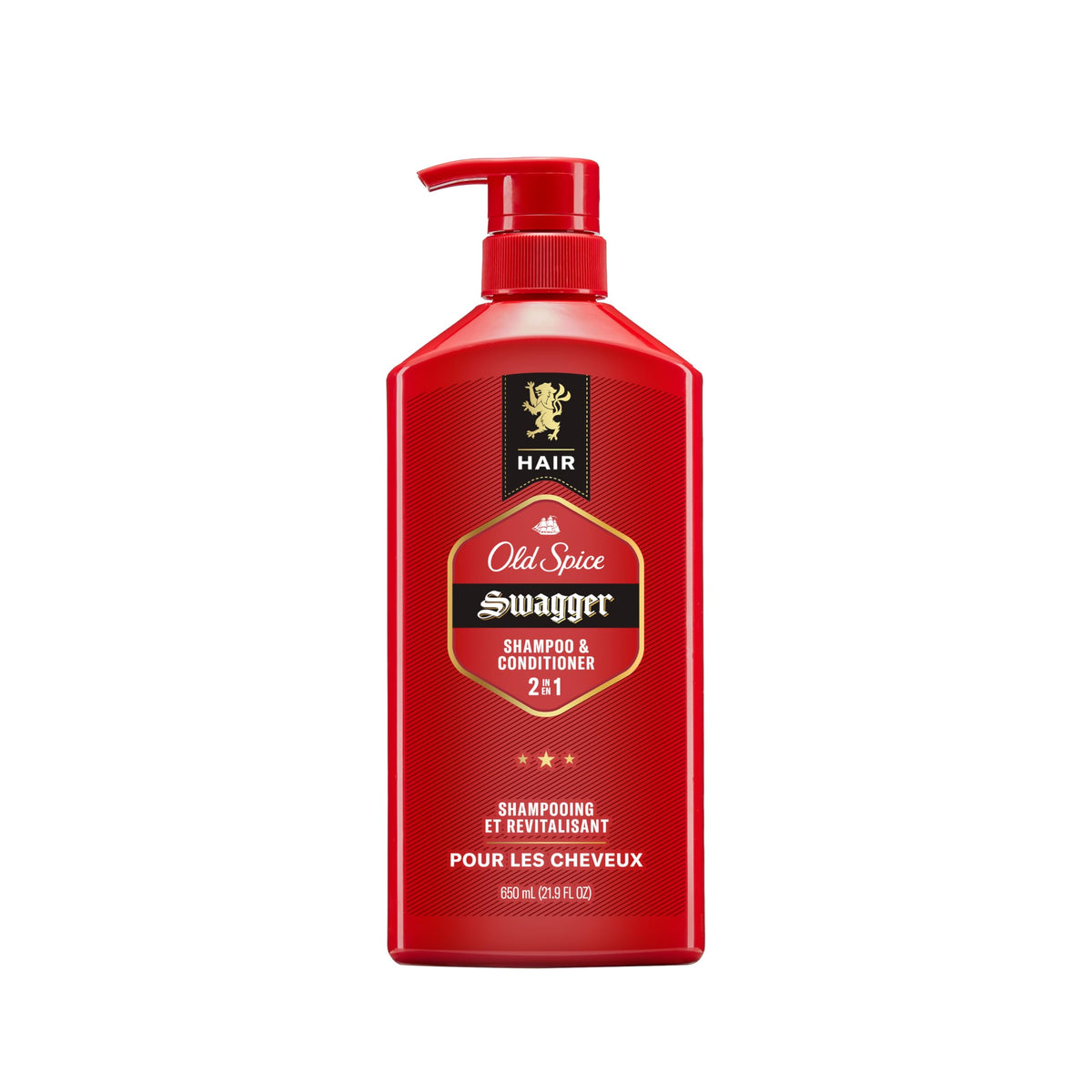 Old Spice Swagger 2in1 Shampoo and Conditioner for Men, Healthier, Fuller, More Moisturized Looking Hair, 650 mL