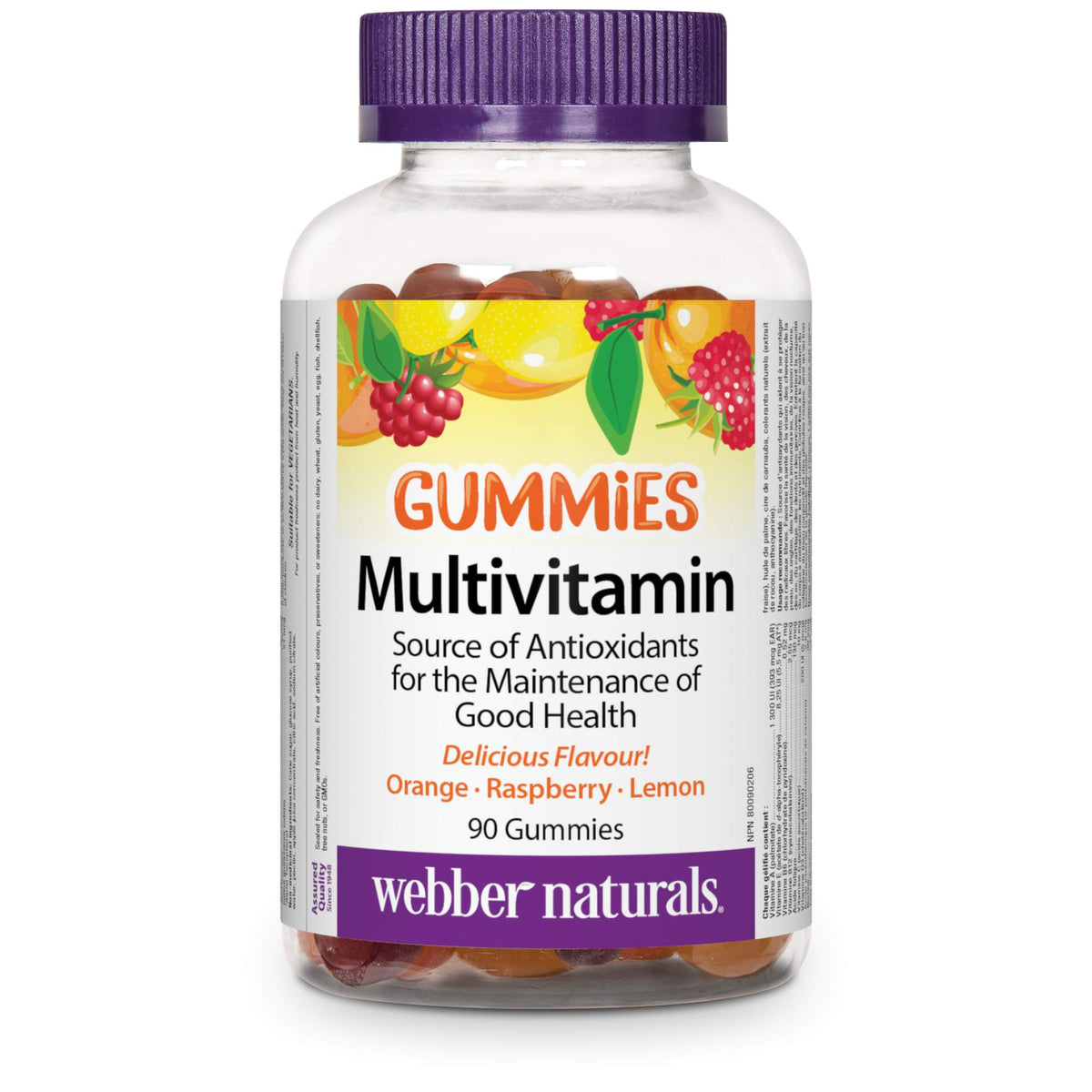 Webber Naturals Multivitamin Gummy, 90 Gummies, For the Maintenance of Good Health and Antioxidant Support, Vegetarian