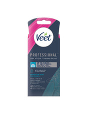 VEET Professional Wax Strips for Face, Bikini, & Underarms, EasyGrip tab & Almond Oil Infused Hair Removal Wax Strips for Sensitive Skin, 40 Wax Strips + 4 Perfect Finish Wipes