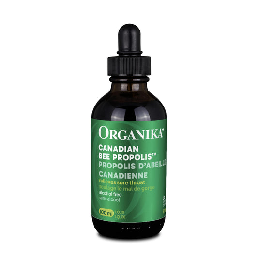 Organika Canadian-Made Bee Propolis Liquid- Natural Immune Support, Sore Throat Relief, Antioxidant, Alcohol-Free- 100 ml