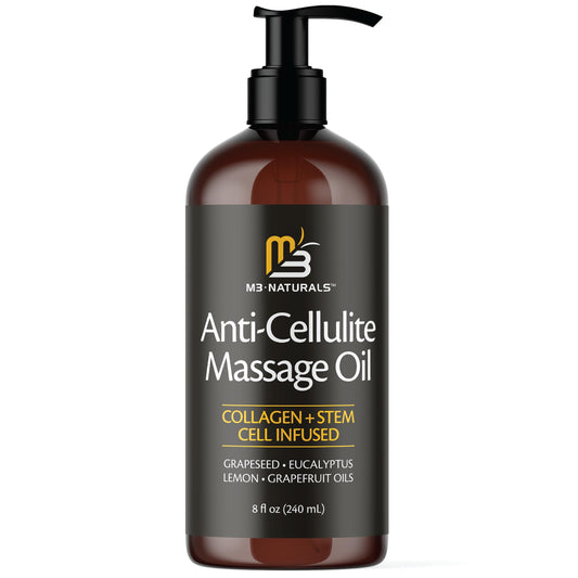 Firming Body Massage Oil with Collagen & Stem Cell – Helps Smooth the Appearance of Cellulite & Improve Skin Texture – Refreshing Aromatherapy Body Oil for Legs & Full Body – 8 Fl Oz by M3