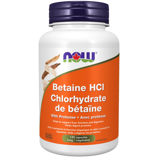 NOW Supplements, Betaine HCl 648 mg, Vegetarian Formula, Digestive Support, 120 Veg Capsules
