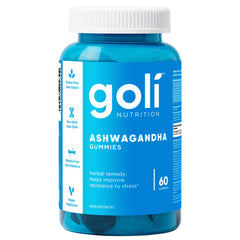 Goli Ashwagandha Gummy | Stress, Athletic Support, Libido | KSM-66, Vegan, Plant Based, Non-GMO, Gluten-Free & Gelatin Free | 60 Count