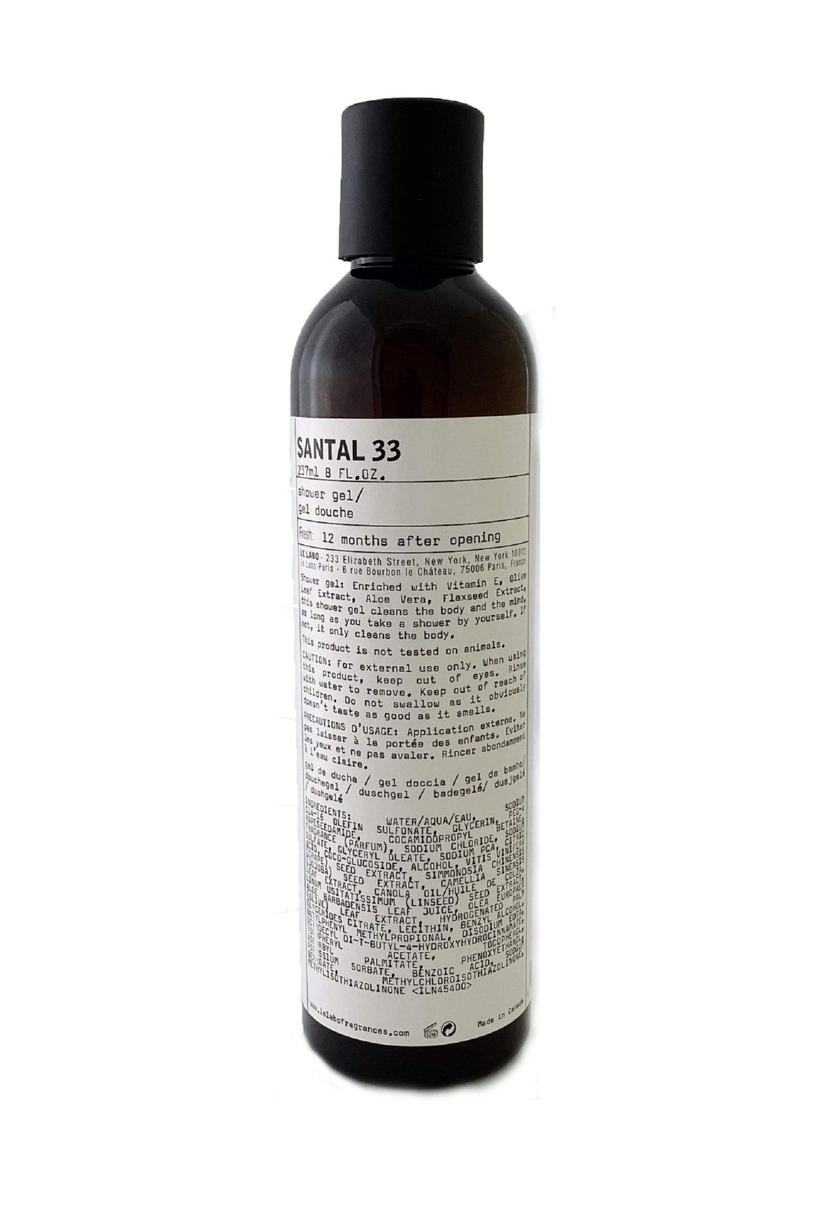 Le Labo Santal 33 For Unisex Shower Gel, 8.0 Ounce