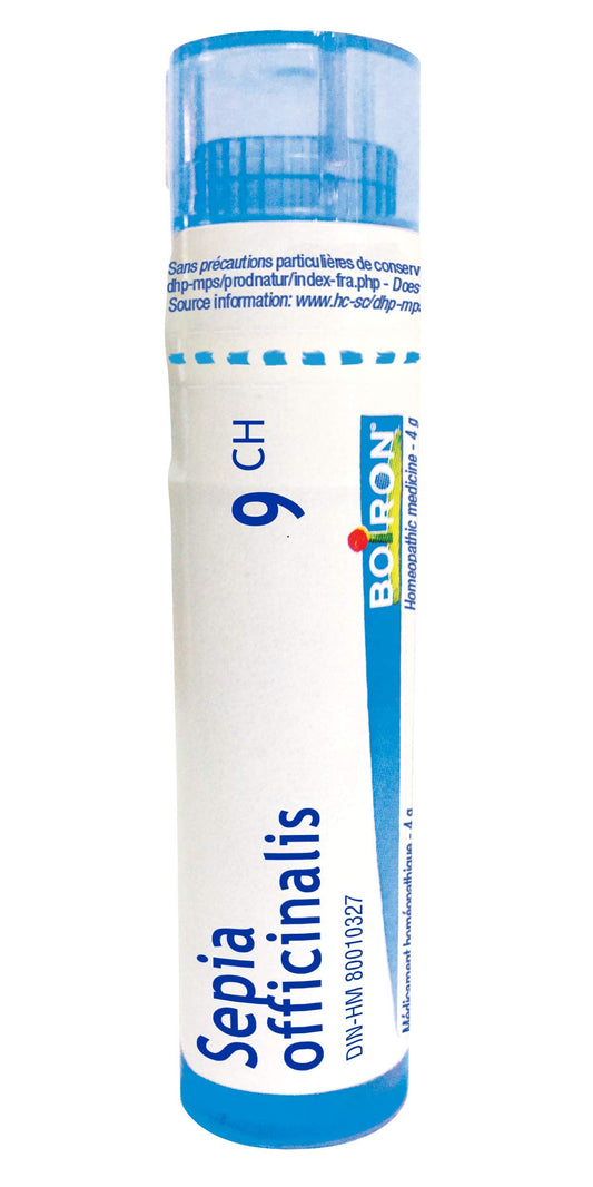 Boiron Sepia officinalis 9ch,Homeopathic medicine. Each tube contains 4 g (approximately 80 pellets)