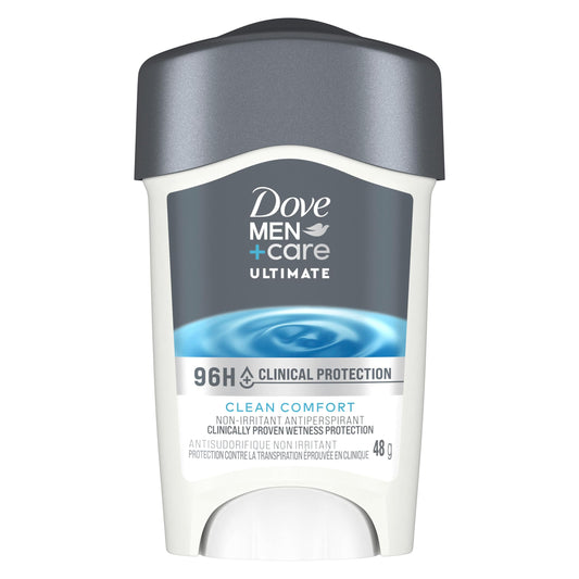 Dove Men+Care 96h Clinical Protection Antiperspirant Deodorant Stick Clean Comfort Scent #1 dermatologist recommended 48 g