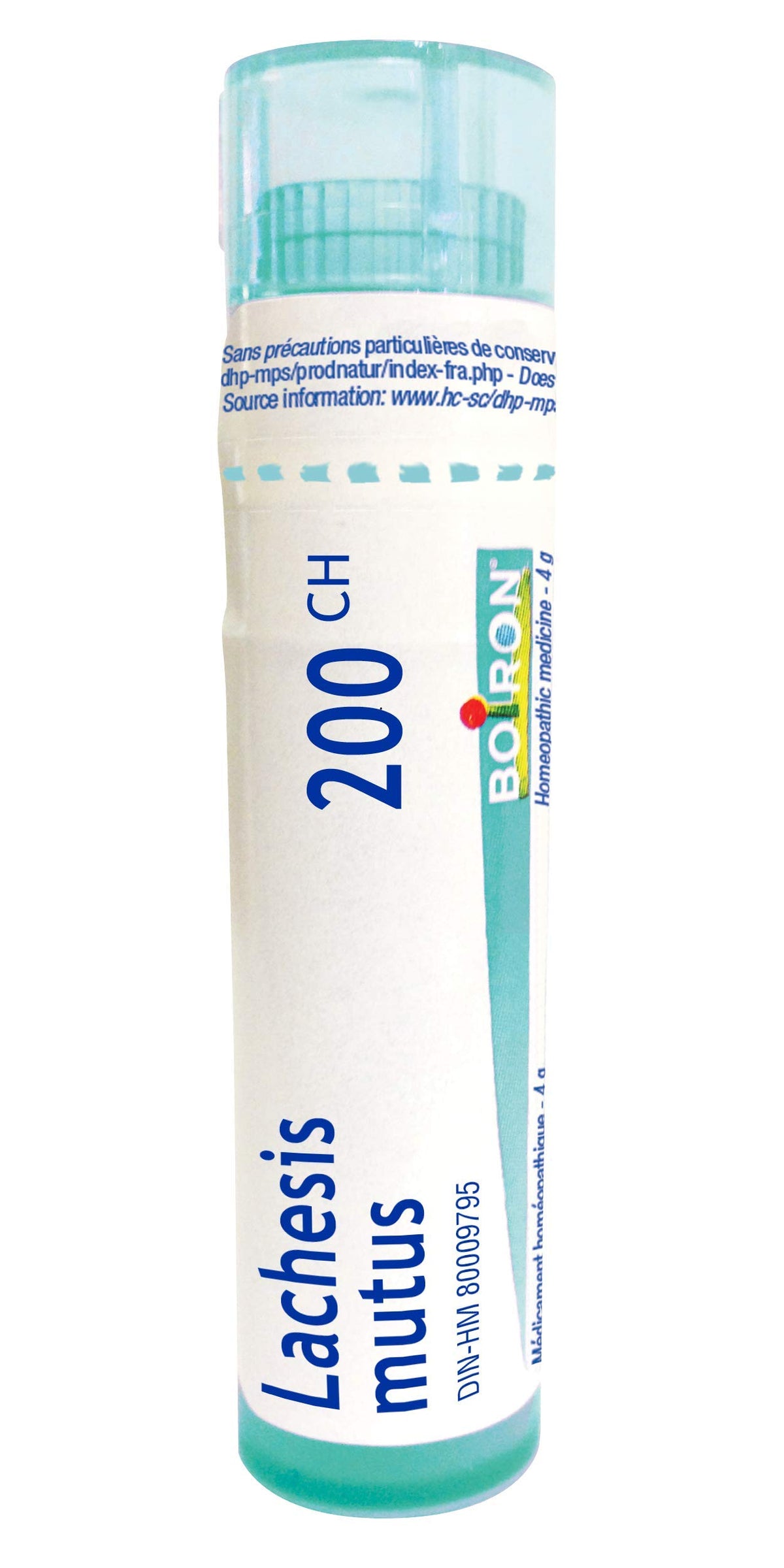 Boiron Lachesis mutus (mutus) 200ch,Homeopathic medicine. Each tube contains 4 g (approximately 80 pellets)