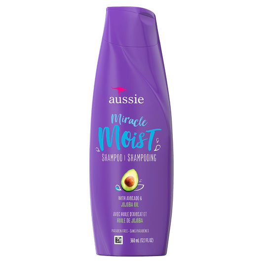 Aussie Miracle Moist Shampoo With Avocado & Jojoba Oil, 12.1 Fl Oz (Pack of 1) (406422)