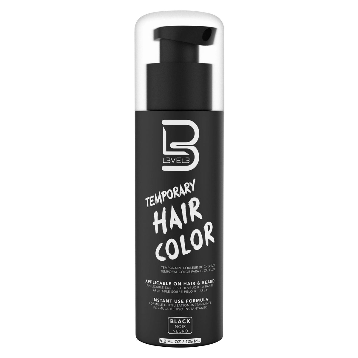Level 3 Temporary Beard Color - For Black Hair Beards - Full Beard in Minutes - Easy to Apply and No Mixing Required L3 - Level Three Natural Looking Black Dye