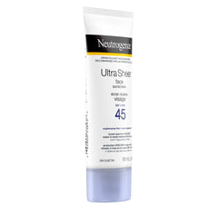 Neutrogena Ultra Sheer Face Sunscreen Lotion Broad Spectrum SPF 45, Dermatologist-tested, Oxybenzone-free, Non-comedogenic, Water Resistant & Non-Greasy, 88mL