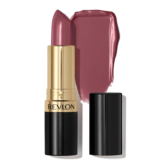 REVLON Lipstick, Super Lustrous Lipstick, Creamy Formula For Soft, Fuller-Looking Lips, Moisturized Feel, 473 Mauvey Night, 0.15 oz